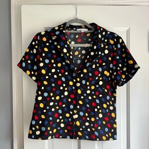 Women’s short sleeve retro blouse